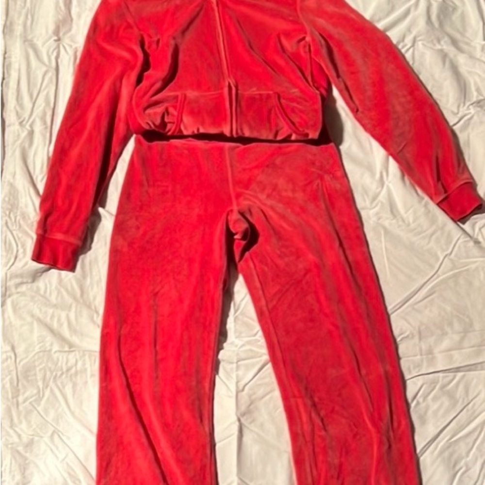 Gap y2k Red Velour Tracksuit